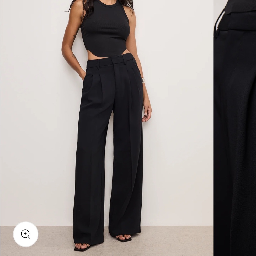 NWT Good American LUXE SUITING TROUSERS | BLACK001